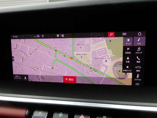 鮮やかなブラック/ボルドーレッドツートンレザーインテリア＆