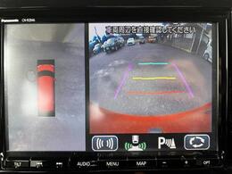 【全方位モニター】まるでクルマを真上から見下ろしたかのような視点で駐車をサポートします！クルマの斜め後ろや真横など、前後左右の4つのカメラの映像が合成されて、モニターに映し出されます。