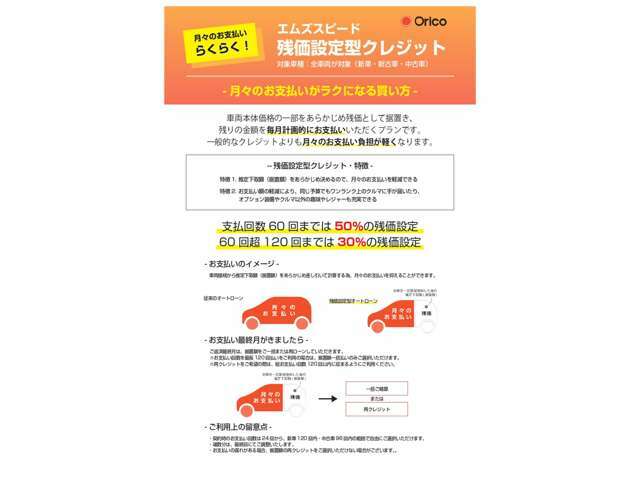 【通常ローン・据置(残価)ローンお選びいただけます】金利は3.9％～・最長120回払いまでご利用いただけます！もちろん据置ローンでも120回払いが可能なので月々のお支払いをグッと抑えて頂けます！