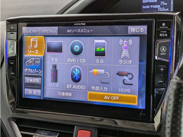 ALPINE10インチナビ/型式【EX10】/フルセグTV/CD/DVD再生/Bluetooth/バックモニター/FM/AMラジオ