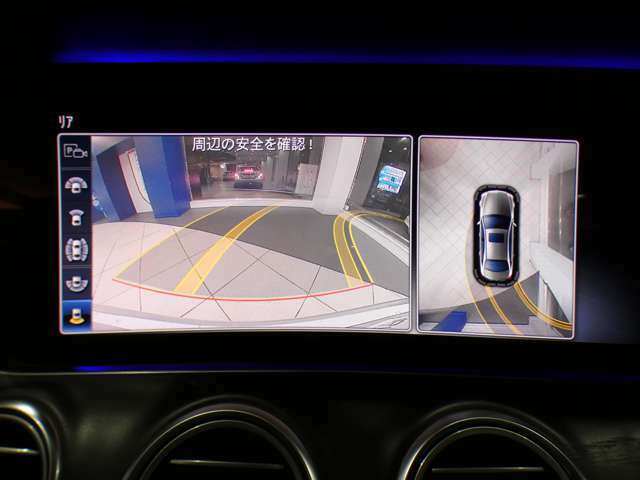 目視が難しい後方の映像を映し出すガイドライン付きバックカメラを搭載！360°カメラや障害物検知センサーの連動も装備しておりますので、狭い箇所での運転や駐車の際に役立ちます！