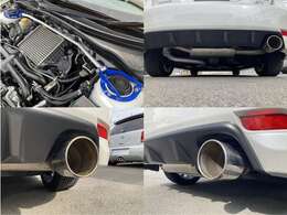 フジツボ製のステンマフラーに変更！大径で見た目にも迫力あるマフラーです！音質は静か目ではありますがノーマルより重低音でうるさ過ぎないストレスないサウンドです！