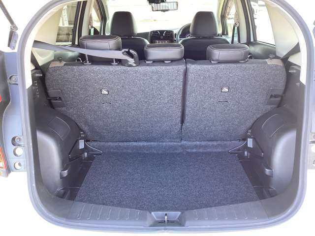 バックドアは大きく開きます。定員乗車時でも十分広いラゲッジスペースを確保しています。
