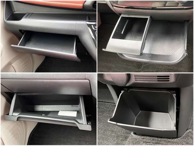 前席まわりの収納スペース。車内がスッキリ片付いてうれしいですね♪