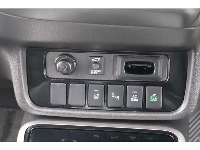 アクセサリーソケット　電動リアゲートメインスイッチ　ステアリングヒーター　後側方車両検知　AC100V電源　ECOモードスイッチ
