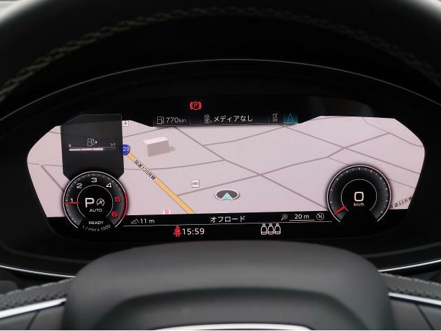 ●バーチャルコックピット『メーターパネル内に高解像度の液晶ディスプレイを配置。ディスプレイ内に地図が表示され、ナビゲーションの確認の際にドライバーは視線の移動を少なくすることができます。』