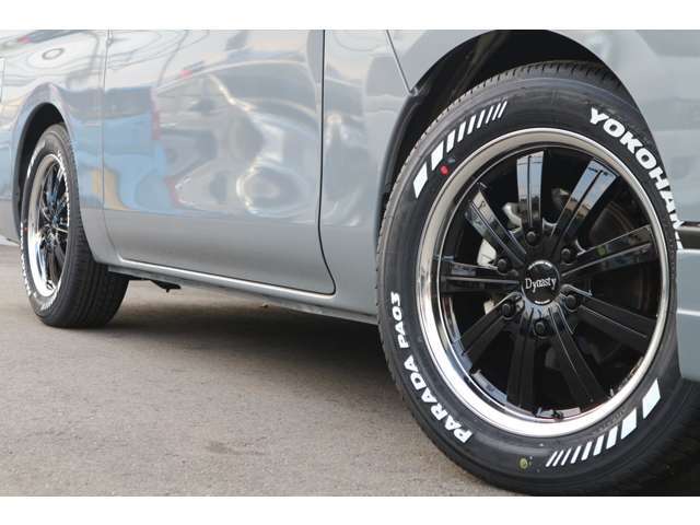 DynastyVELVET17inV9アルミ！拘りの鏡面リム！YOKOHAMAパラダホワイトレタータイヤ！