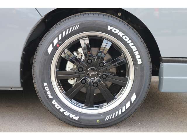 DynastyVELVET17inV9アルミ！拘りの鏡面リム！YOKOHAMAパラダホワイトレタータイヤ！