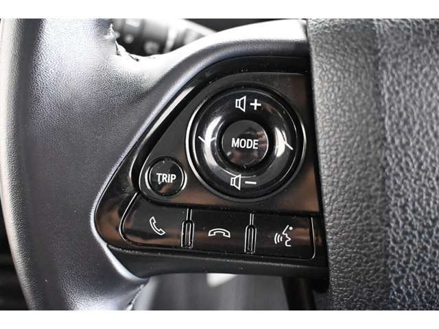 ステアリングスイッチ付き。前方から目を離すことなく操作することが可能です。