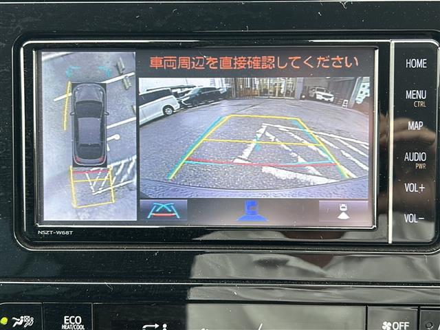 【アラウンドビューモニターバックモニター】真上から見たような映像が流れ便利かつ大変見やすく安全確認もできます！駐車が苦手な方にもオススメな便利機能です！