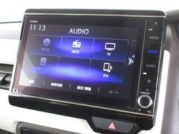 ナビゲーションはギャザズ8インチナビ（VXU-227NBi）を装着しております。AM、FM、CD、DVD再生、Bluetooth、音楽録音再生、フルセグTVがご使用いただけます。