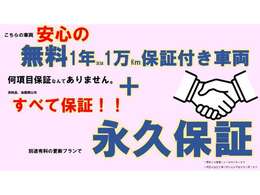 1年1万キロの安心保証付き！