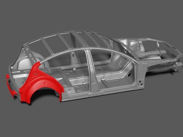 こちらは基本的な車両のレントゲン画像です。赤い部分は交換箇所、青い部分は鈑金箇所です。当店自慢の鈑金職人による作業でお車の安全に全力を尽くしております！詳しくはスタッフまで！！！