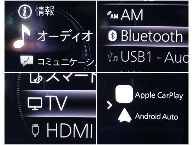 【スマホ連携も♪】　BluetoothやUSBは勿論、オプションのCD,TV、DVD搭載！またスマホのアプリの一部がコネクトで使用できるアップルカープレイ、アンドロイドオートにも対応♪