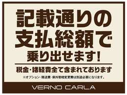 掲載通りの支払総額で乗り出せます。※オプション・陸送費用・県外管轄変更費用は別途必要になります。