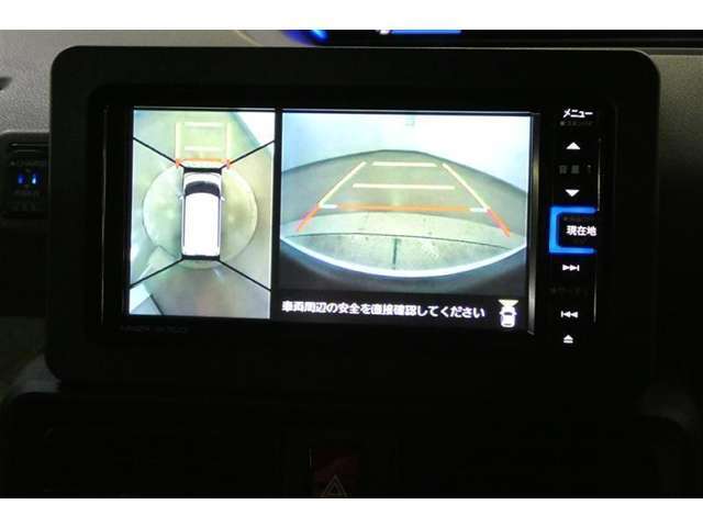 映像で見づらい車両周辺の確認をアシスト。クルマを真上から見ているような映像を表示。 運転席から確認しにくい車両周囲の状況を把握。