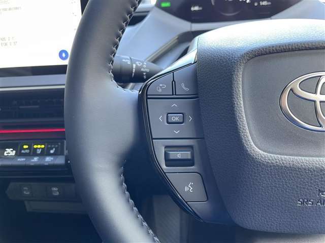 ステアリングスイッチ付き。前方から目を離すことなく操作することが可能です。