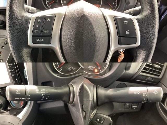 ステアリングスイッチ☆ハンドルから手を離さなくても手元のスイッチで音量調節や選曲操作等が行なえます。運転中視線をそらさなくても操作ができ便利です。