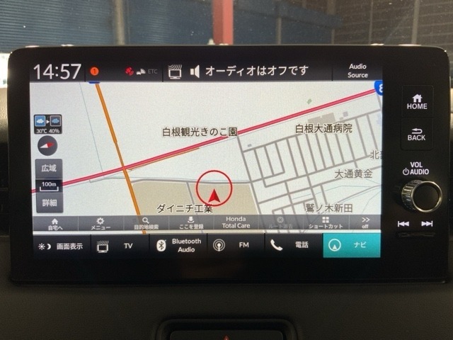 大画面の純正ナビゲーション