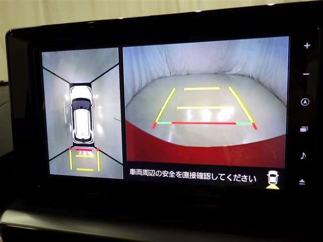 パノラミックビューモニターシステムが付いているので車の上から見た映像が確認できますよ。