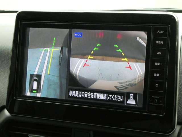 「アラウンドビューモニター」は、ボタン操作ですれ違い時などの幅寄せに便利な「サイドブラインドビューモニター」に早変り♪