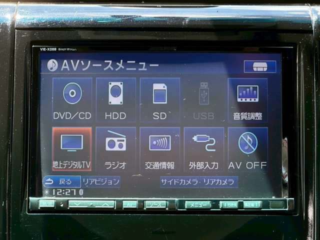 アルパインビックエックスフルセグナビ　バックカメラ付き