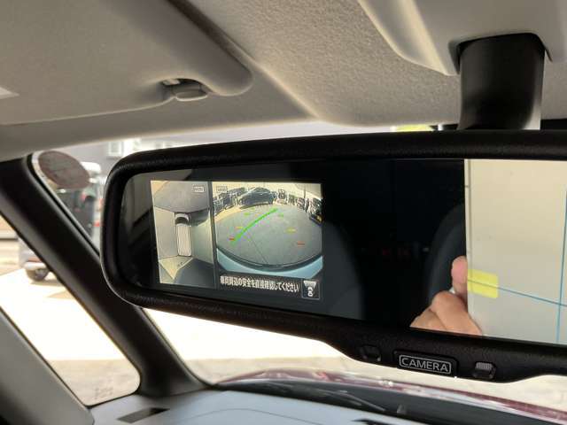 防眩機能付きルームミラー、アラウンドビューモニター映像も映し出されます。