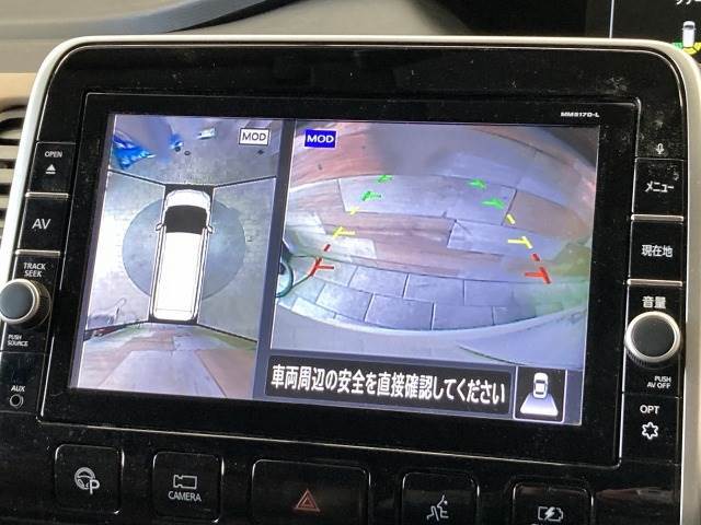 【アラウンドビューモニター】を装備しております。全周囲カメラで危険察知。狭い駐車場でも安心して駐車できますね。