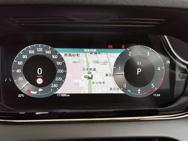 12.3インチのフルTFTディスプレイ。中央部には地図の他に様々な情報を表示できます。