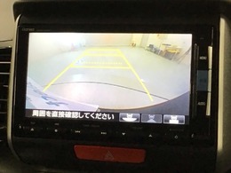 リバースギアに入れるだけで後方の表示へ切り替わります。夜間や雨の日の駐車も楽になりますよ。