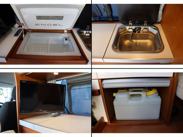 DC冷蔵庫40L　ギャレー　12L給排水ポリタンク　TV・地デジチューナー装備☆