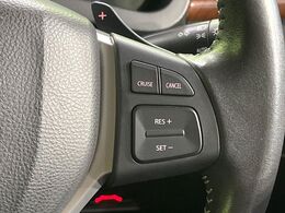 【クルーズコントロール】高速道路もラクラク走行。アクセルを離しても一定速度で走行ができ、長距離運転時の負担を軽減！加速・減速も簡単なスイッチ操作で調整できます。