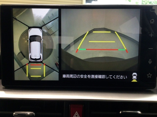 マルチビューカメラシステムです。周囲の状況を多彩なビューでナビ画面に表示します。駐車場や見通しの悪い交差点での安心感を高めます♪