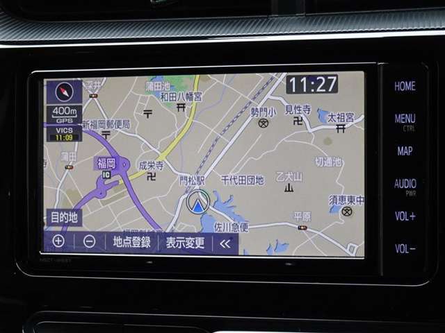 何処へでも行きたい場所へ、安心のトヨタ純正メモリーナビを装備してます。