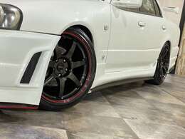 ☆新品クロススピードCR7　18インチアルミホイール　新品タイヤ☆レッドキャリパー塗装☆