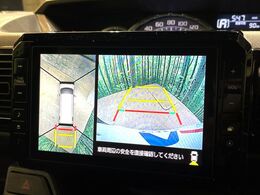 【パノラマモニター】専用のカメラにより、上から見下ろしたような視点で360度クルマの周囲を確認することができます☆死角部分も確認しやすく、狭い場所での切り返しや駐車もスムーズに行えます。