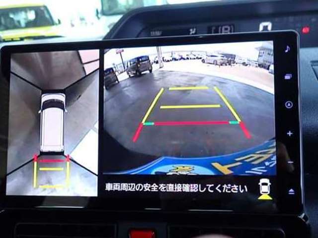 ★パノマミックビューモニター★4個のカメラから得た画像を車両上方から見下ろしたような映像で表示することで、車と路面の駐車枠の関係を一目で確認できます★