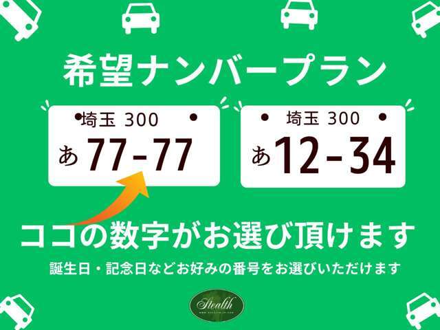 人気の希望ナンバー！お好きな数字をお選びください！抽選番号OK！図柄入りナンバープレートも対応可能です。