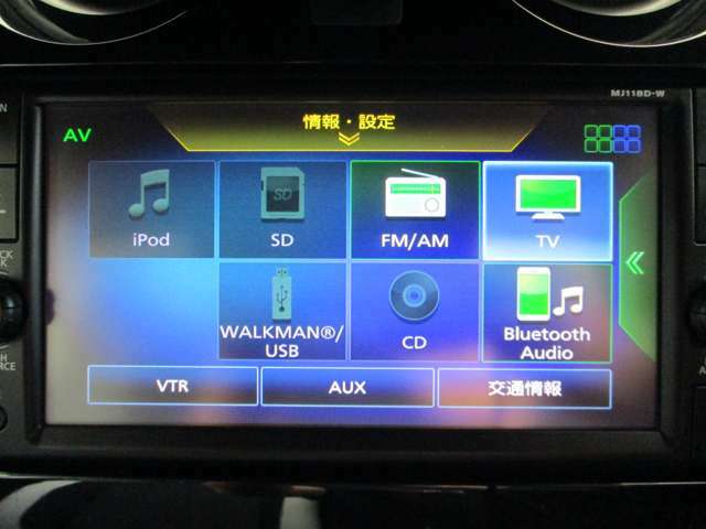 ■フルセグTV/CD/AM/FM/BluetoothAudio/SD/AUX。