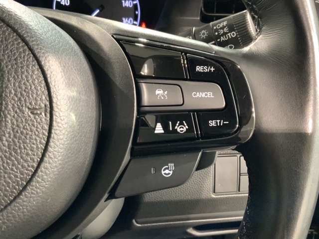 クルーズコントロールを装備しています。高速道路などで一定の速度で走ってくれるので運転が楽ですよ！速度を設定できますので、スピードの出しすぎにも注意できます。