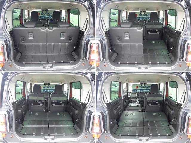 様々なシートの変化も可能です。前方の助手席も倒せるので長い荷物もOK♪　広々の荷室には大きい荷物も余裕で載せられます。