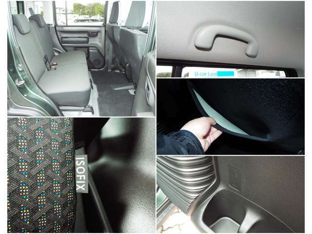足元の広さに余裕のあるリアシート☆彡後部座席には誰でも簡単に装着していただけるISOFIX方式対応のチャイルドシート固定機構搭載！