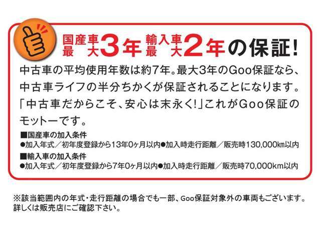 3年走行無制限のアフター保証で、皆様のカーラライフをサポートいたします。下取、買い取りも強化してますので、御気軽に御相談ください。皆様のご来店、お問い合わせ心よりお待ちしております。