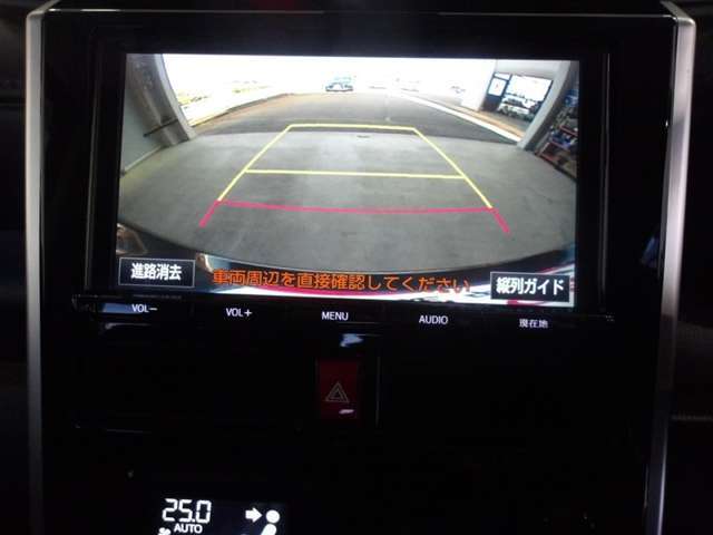 バックガイドモニターで、後方を確認しながら安心して駐車することができます。運転初心者も熟練者も必須の機能ですよ！