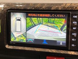 【パノラミックビューモニター】専用のカメラにより、上から見下ろしたような視点で360度クルマの周囲を確認することができます☆死角部分も確認しやすく、狭い場所での切り返しや駐車もスムーズに行えます。