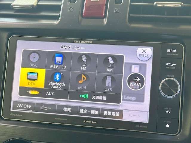 社外メモリナビ付き！DVD再生、フルセグTV、Bluetoothオーディオ、バックモニターと装備が充実しております！