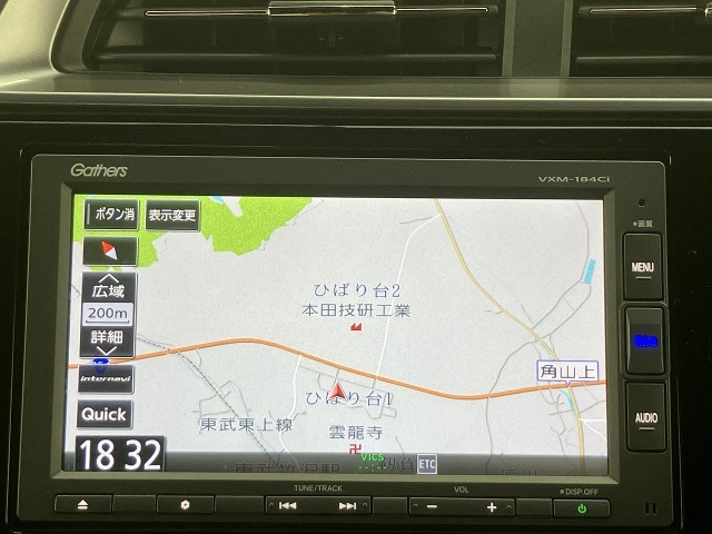 ★ホンダ純正ギャザズナビ（型式：VXM-184Ci）★操作性や視認性に優れており、ルートでご案内致します