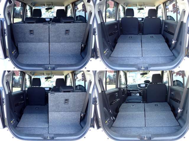 リアシートを前に倒すとラゲッジスペース広々♪