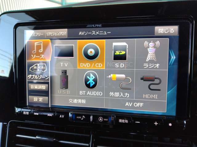 ALPINE9インチNAVI フルセグTV DVD視聴可能 Bluetooth接続対応