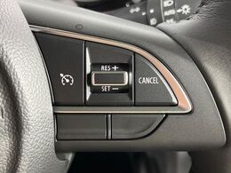 【クルーズコントロール】高速道路もラクラク走行。アクセルを離しても一定速度で走行ができ、長距離運転時の負担を軽減！加速・減速も簡単なスイッチ操作で調整できます。